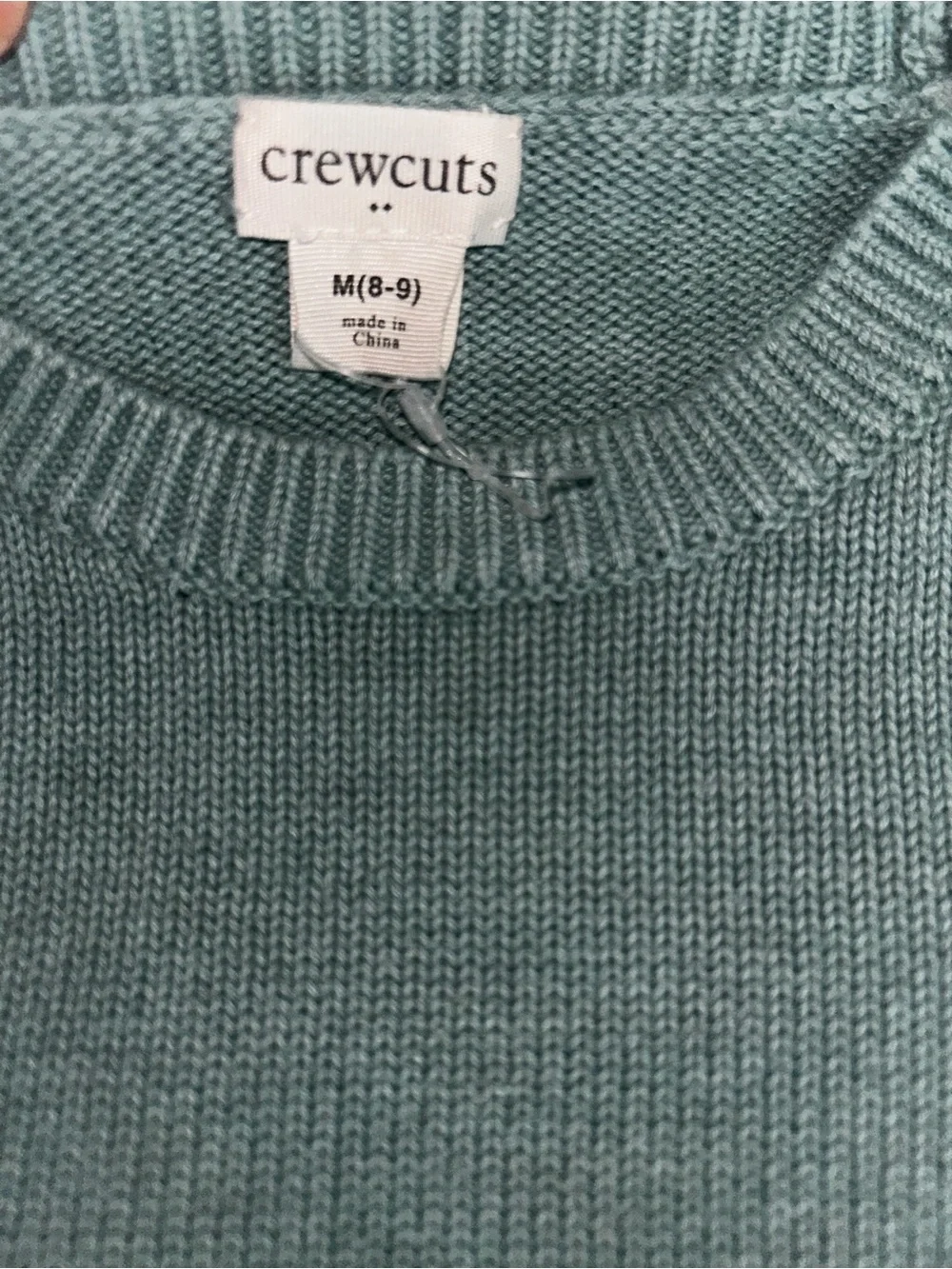Crewcuts Teal Ruffle-Hem Metallic Trim Sweater